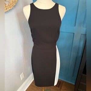 Elegant Black and White Sleeveless Dress